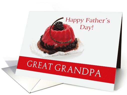 Great Grandpa Happy Father's Day Red Fruitcake with Chocolate card