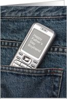 Boyfriend Happy Father’s Day Cellphone in Jeans Pocket card