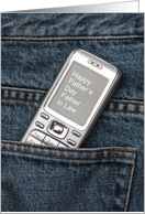 Father in Law Happy Father’s Day Cellphone in Jeans Pocket card