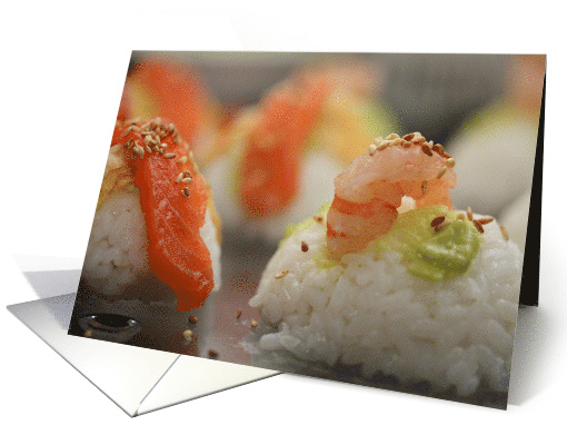 Japanese Nigirisushi Scrimps Blank Any Occasion card (803295)