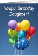 Birthday for Daughter Colored Balloons in Blue Sky card