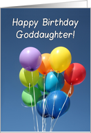 Birthday for Goddaughter Colored Balloons in Blue Sky card