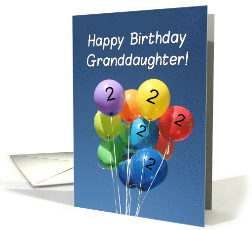 2nd Birthday for Granddaughter Colored Balloons in Blue Sky card