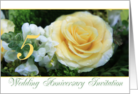 5th Wedding Anniversary Invitation - Yellow Rose card