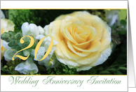 20th Wedding Anniversary Invitation - Yellow Rose card