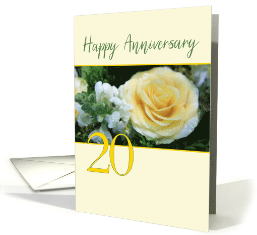20th Wedding Anniversary Yellow Rose card (840288)