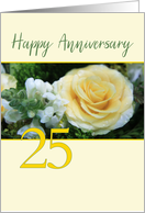 25th Wedding Anniversary Yellow Rose card