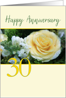 30th Wedding Anniversary Yellow Rose card