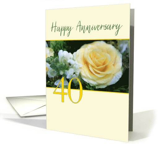 40th Wedding Anniversary - Yellow Rose card (840500)