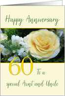 Aunt & Uncle 60th Wedding Anniversary Yellow Rose card