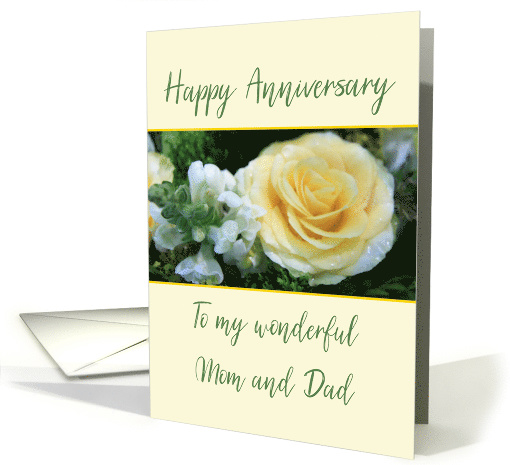 Mom and Dad Wedding Anniversary Yellow Rose card (845331)