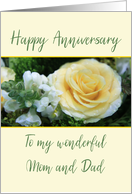 Mom and Dad Wedding Anniversary Yellow Rose card