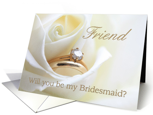 Friend Be my Bridesmaid Bridal Set in White Rose card (850252)