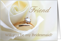 Friend Be my Bridesmaid Bridal Set in White Rose card