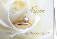 Niece Be my Bridesmaid Bridal Set in White Rose card