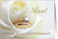 Aunt Be my Chief Bridesmaid Request Bridal set in White Rose card