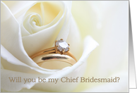 Chief Bridesmaid Request Bridal Set in White card
