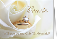 Cousin Chief Bridesmaid Request Bridal Set in White card