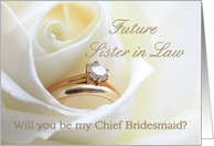 Future Sister Chief Bridesmaid Request Bridal Set in White card