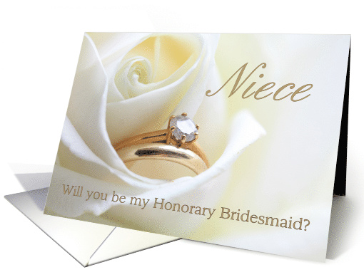 Niece Be My Honorary Bridesmaid Bridal Set in White Rose card (850312)