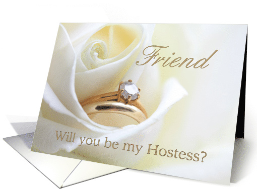 Friend Be My Hostess Bridal Set in White Rose card (850326)