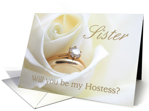Sister Be My Hostess Bridal Set in White Rose card (850342)