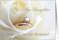 Step Daughter Be My Hostess Bridal Set in White Rose card