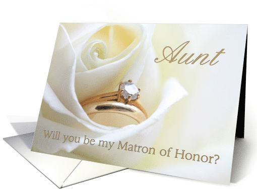 Aunt Be My Matron of Honor Bridal Set in White Rose card (850393)
