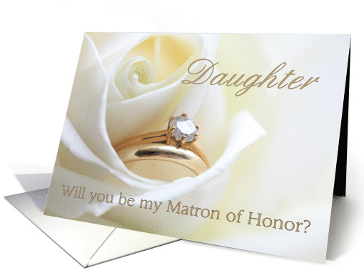 Daughter Be My Matron of Honor Bridal Set in White Rose card (850397)