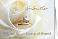 Godmother Be My Matron of Honor Bridal Set in White Rose card