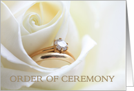 Order of Ceremony - Bridal set in white rose card