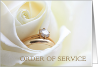 Order of Service - Bridal set in white rose card