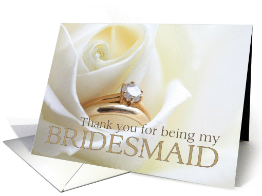 Thank you for being my bridesmaid - Bridal set in white rose card