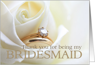 Thank you for being my bridesmaid - Bridal set in white rose card