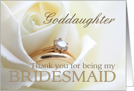 Goddaughter Thank you for being my bridesmaid - Bridal set in white rose card