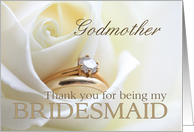 Godmother Thank you for being my bridesmaid - Bridal set in white rose card