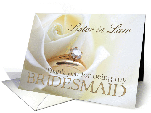 Sister in Law Thank you for being my bridesmaid - Bridal... (850817)
