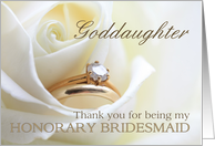 Goddaughter Thank you for being my Honorary bridesmaid - Bridal set in white rose card