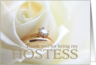 Thank you for being my Hostess - Bridal set in white rose card