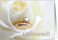 Getrouwd, Dutch Congratulations on wedding day - Bridal set in white rose card
