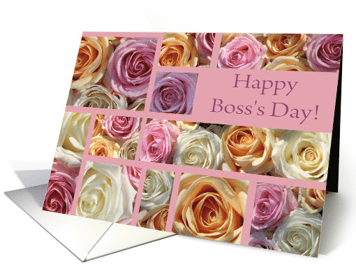 Boss's Day Pastel Roses Collage card (853199)
