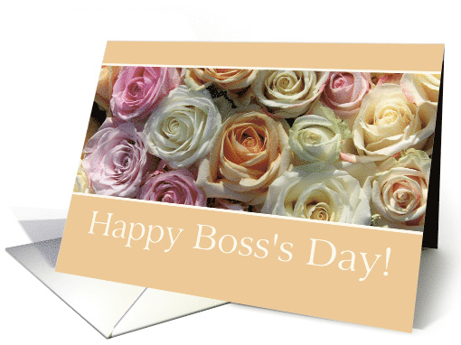 Boss's Day Pastel Roses card (853201)