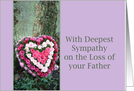 Father Sympathy Pink Heart Rose Bouquet card