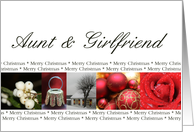 Aunt & Girlfriend Merry Christmas red, black & white Winter collage christmas card