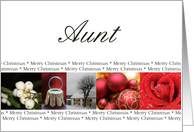 Aunt Merry Christmas red, black & white Winter collage christmas card