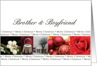 Brother & Boyfriend Merry Christmas red, black & white Winter collage christmas card