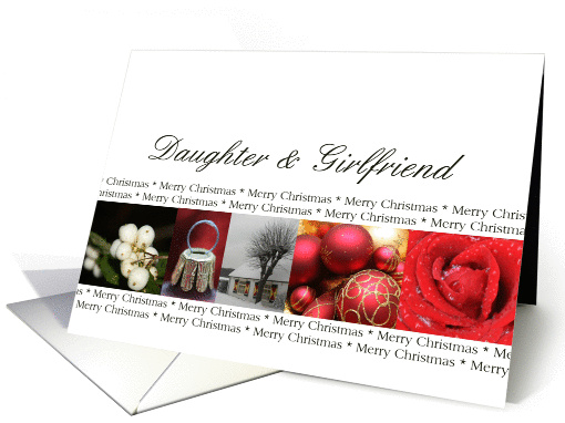 Daughter & Girlfriend Merry Christmas red, black & white... (860815)
