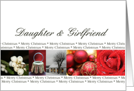 Daughter & Girlfriend Merry Christmas red, black & white Winter collage christmas card