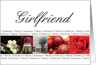 Girlfriend Merry Christmas red, black & white Winter collage christmas card