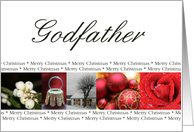 Godfather Merry Christmas red, black & white Winter collage christmas card